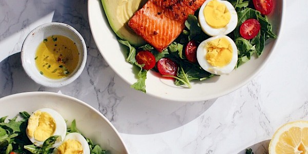 Salmon Salad with Avocado, Eggs & Lemon Thyme Dressing