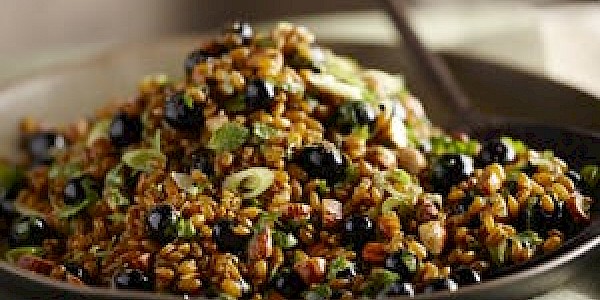 Curried Wheatberries with Blueberries