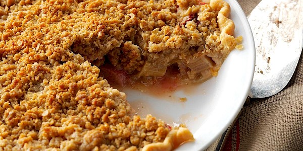 Raspberry Pie with Walnut Crumble & Bourbon Whipped Cream