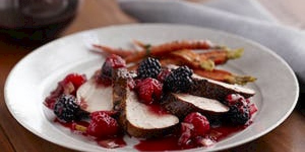 Spiced Pork with Blackberry Raspberry auJus