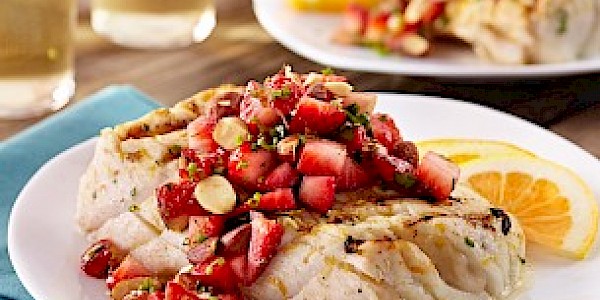 Citrus Halibut & Strawberry Relish